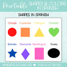 Learn Spanish Colors & Shapes Printable (PDF Download) - Etsy