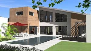 Maison Contemporaine En C Avec Etage Salon A Double Hauteur Bardage Bois Toiture Monopente Terrasse Plan Maison Architecte Maison Contemporaine Plan Maison