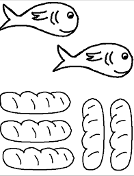 Five bread and two fish in a basket. 5 Loaves And 2 Fishes Coloring Sheet High Quality Coloring Pages Coloring Home
