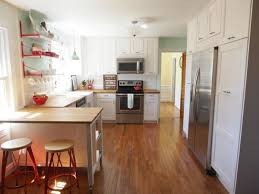 Charming Ikea Kitchen With Open Shelves And Mobile Island Peninsula Simple Kitchen Remodel Diy Kitchen Remodel Affordable Kitchen Remodeling