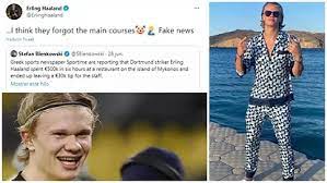 Une vidéo aussi insolite qu'improbable dans laquelle on peut les voir agiter des serviettes a été. Bundesliga Erling Haaland Responds To Claims Of Having Spent 500 000 At Mykonos Restaurant Fake News Marca