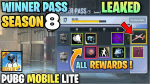 Pubg mobile lite game exit problem fixed | pubg lite चालू होने के बाद बंद हो रहा है तो यह सेटिंग करे. Pubg Mobile Lite Winner Pass Season 8 Rewards Leaks Pubg Lite Season 8 What S New Youtube