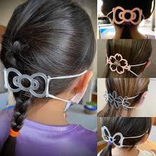 Ear Saver For Face Mask Hook Back Of Head Kitty Bow Mouse Etsy Diy Face Mask Diy Mask Diy Face