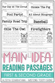 Main Idea Passages In 2020 Guided Reading Resources Reading Center Activity Teaching Reading