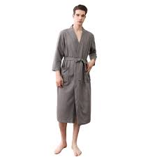 Robe De Chambre Homme Br Style Anglais Grise Robe De Chambre Homme Chambre Homme Vetement D Interieur