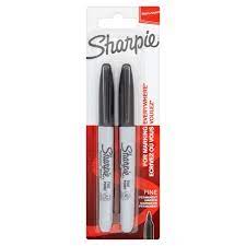 Sharpie Fine Permanent Marker Black 2 Pack Tesco Groceries