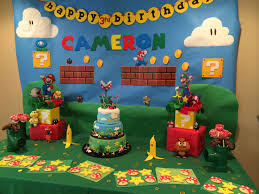 Mario Birthday Party Treat Table Decor And Cake Mario Birthday Party Super Mario Birthday Party Super Mario Bros Birthday Party