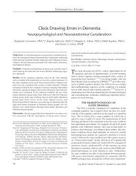 Allocate one point if the subject successfully draws the following pattern: Pdf Clock Drawing Errors In Dementia Neuropsychological And Neuroanatomical Considerations