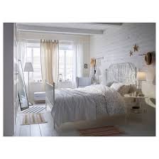 Leirvik Estructura Cama Blanco 140x200 Cm Ikea In 2020 White Metal Bed White Metal Bed Frame White Bed Frame