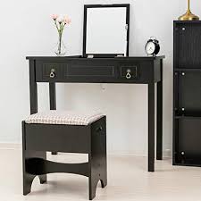 Intertek desk lamp three cheers for girls blue chandelier style 20. Makeup Vanity With Flip Top Mirror Vanity Table Set Cushioned Stool 2 Drawers 3 Removable Organizers Writing Desk Bedroom Bathroom Furniture Kids Girls Women Bedroom Furniture Black Walmart Com Walmart Com