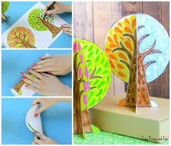 Four Seasons Tree Craft With Template Magic Crafts Crafts By Season Tree Crafts