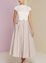 .of the bride dresses website gives you valuable information on the latest tips, season styles and designers to help you find the perfect mother… of the bride dresses website gives you valuable information on the latest tips, season styles and designers to help you find the perfect mother of the. A Line Mother Of The Bride Dress Plus Size Vintage High Neck Tea Length Satin Short Sleeve With Pearls 2021 2021 Us 111 59 Mother Of The Bride Dresses Vintage Bride Dress