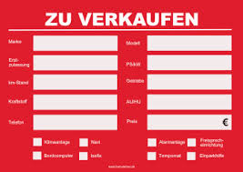Schild Kfz Zu Verkaufen Rot Pdf Vorlage Zum Ausdrucken