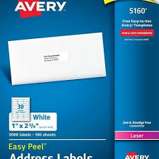 Avery 5160 labels with ultrahold permanent adhesive hold fast to envelopes, cardboard, paper, plastic, glass, tin. Avery 5160 White 1 X 2 5 8 Easy Peel Address Labels Laser 3000 Pack Office Supplies Office Products Brilliantpala Org