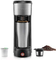 It also has a steam wand to froth milk. Amazon Com Chefman Instacoffee Single Serve Coffee Maker Brews In 30 Seconds Compatible With K Cup Pods Grounds Loose Leaf Tea W Reusable Filter Compact 14 Oz Black Stainless Steel Mug Not Included Kitchen Dining