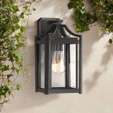 Rockford Rustic Farmhouse Outdoor Wall Light Fixture Black 12 1 2 Clear Beveled Glass For Exterior House Porch Patio Deck Franklin Iron Works Amazon Com