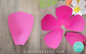 Tropical paper flower diy kit template | flower pattern | flower. Hawaiian Paper Flower Template Svg Gina C Creates