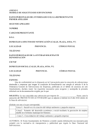 ¡descarga gratis tu modelo de carta! Anexo I Modelo De Solicitud De Subvenciones Primer Apellido