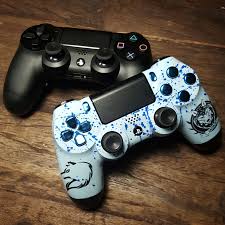 Ps4 Controller With Yarasky Design Blue Buttons Xbox One Sticks And Shock Paddles Ps4 Controller Custom Ps4 Controller Playstation