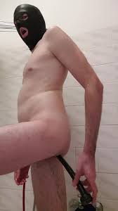 Smooth oiled Body Belly inflation Enema Monster Anal Dildo Fuck