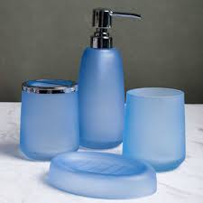 Of course, i would add frosted privacy film to the glass since these doors would be used on bedrooms and bathrooms. China Simple Style Frosted Blue Glass Bathroom Accessory Set Tumbler On Global Sources Bathroom Accessory Sets Soap Dispenser Toothbrush Holder