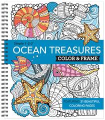 Grab this lovely printable page for free and relax (hopefully near the sea). Color Frame Ocean Treasures Adult Coloring Book Spiral Left Bank Books