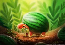 Piper Thibodeau On Instagram 2613 Watermelon Turtle Illustration Prints For Sale Http Cryptidcreatio Watermelon Turtle Watermelon Animals Watermelon