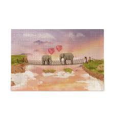 Online jigsaw puzzles have never been more exciting! Amazon Com Valentines Jigsaw Puzzles 500 Pieces For Adults Teens Elephant Love Puzzle Diy Wall Art Intellectual Decompressing Fun Game Toys Games