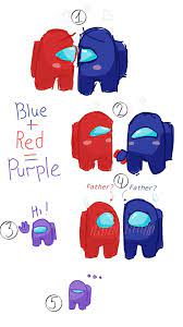 Among Us Blue X Red Purple In 2020 Fan Art Art Cute