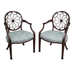 regency style spider web back arm chairs a pair armchair chair club chairs