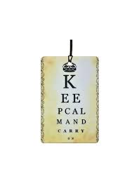 Keep Calm And Carry On Vintage Eye Chart Car Air Freshener