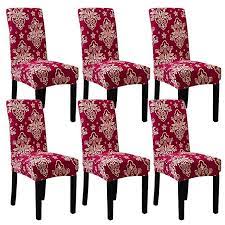 subcluster 6 pcs set soft stretchable dining chair covers with printed floral patterns spandex banquet c dining chair covers dining chairs chair covers wedding