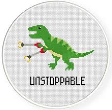 Cross stitching is enjoying a resurgence in popularity as crafters look for different ways to express their creativity. 18 Fun And Whimsical Dinosaur Cross Stitch Patterns Stitching Jules