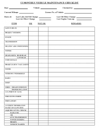 They should be completed on a monthly basis whether at home and in the workplace. 23 Vehicle Checklist Templates In Pdf Ms Word Excel