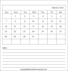 Blank march 2021 calendars are available in various designs. March 2021 Calendar With Notes Free Printable Template Printable The Calendar