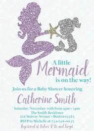 Printable Purple And Teal Mermaid Invitation Mermaid Baby Shower Invitations Mermaid Baby Showers Mermaid Baby Shower Theme