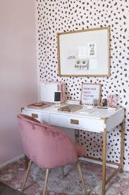 Black And Rose Gold Desk Chair Blogger Caruso Fall Office Office Decor Ideas For Work Decoration Tere Black And White Office De In 2020 Pink Home Offices Home Office Chairs Home Office Design