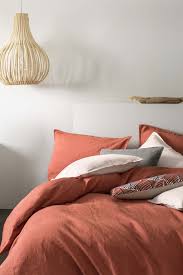 Housse De Couette En Lin Lave Couleur Terracotta Linge De Lit En Lin Lave Disponible Dans Une Palette De Couleurs C Parure De Lit Couettes De Lit Linge De Lit