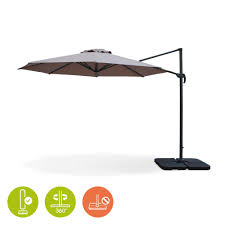 Nos coups de coeur sur les routes de france. Parasol Deporte Rond Biscarosse 350cm Taupe Excentre Inclinable Rotatif A 360