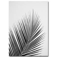 Black And White Palm Tree Wall Art Minimalist Black And White Palm Tree Leaves Canvas Prints Home Decor Wall Art Unframed Black And White Wall Art White Wall Art Minimalist Painting