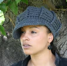 CHARCOAL gray Newsboy Hat Women/Visor Slouchy Beanie Hat Women or Men/thick  handmade slouchy hat with bill/Women or Men Newsboy cap