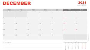 Sunrise and sunset hours are shown for moses lake (america/los_angeles time). December 2021 Calendar For Powerpoint And Google Slides Presentationgo