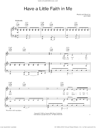 Cocker Have A Little Faith In Me Sheet Music For Voice Piano Or Guitar