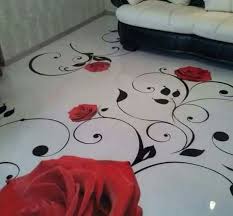White Red Black Rose Floor Epoxy Floor Epoxy Floor Designs Painted Floors