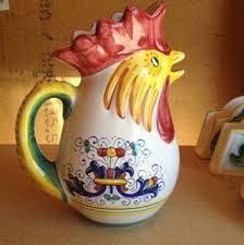 Rooster Pitcher In Ricco Deruta Ceramic Rooster Ceramic Chicken Ricco Deruta