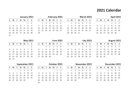 2021 Blank Yearly Calendar Full Page For Adult Free Printable Calendar Monthly