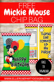 Mickey Mouse Birthday Images Free Download Free Mickey Mouse Chip Bag Ellierosepartydesigns Com Mickey Mouse Party Favors Mickey Mouse Clubhouse Party Mickey Mouse Clubhouse Birthday