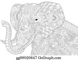 Zikrus elefanten gratis ausmalbilder und malvorlagen fur kinder. Vektorkunst Ausmalbilder Elefant Mit Hut Eps Clipart Gg91189084 Gograph