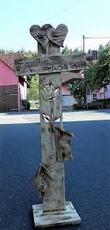 Stele Namen Oder Willkommen Schild Eingangsbereich Garten Balkon Terrasse Natur Handarbeit Deko Holzschilder Garten