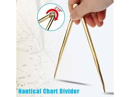 Solid Brass 168mm Nautical Chart Straight Divider Marine Dividing Tool Compass Portable No Rust For Architects Marine Navigation